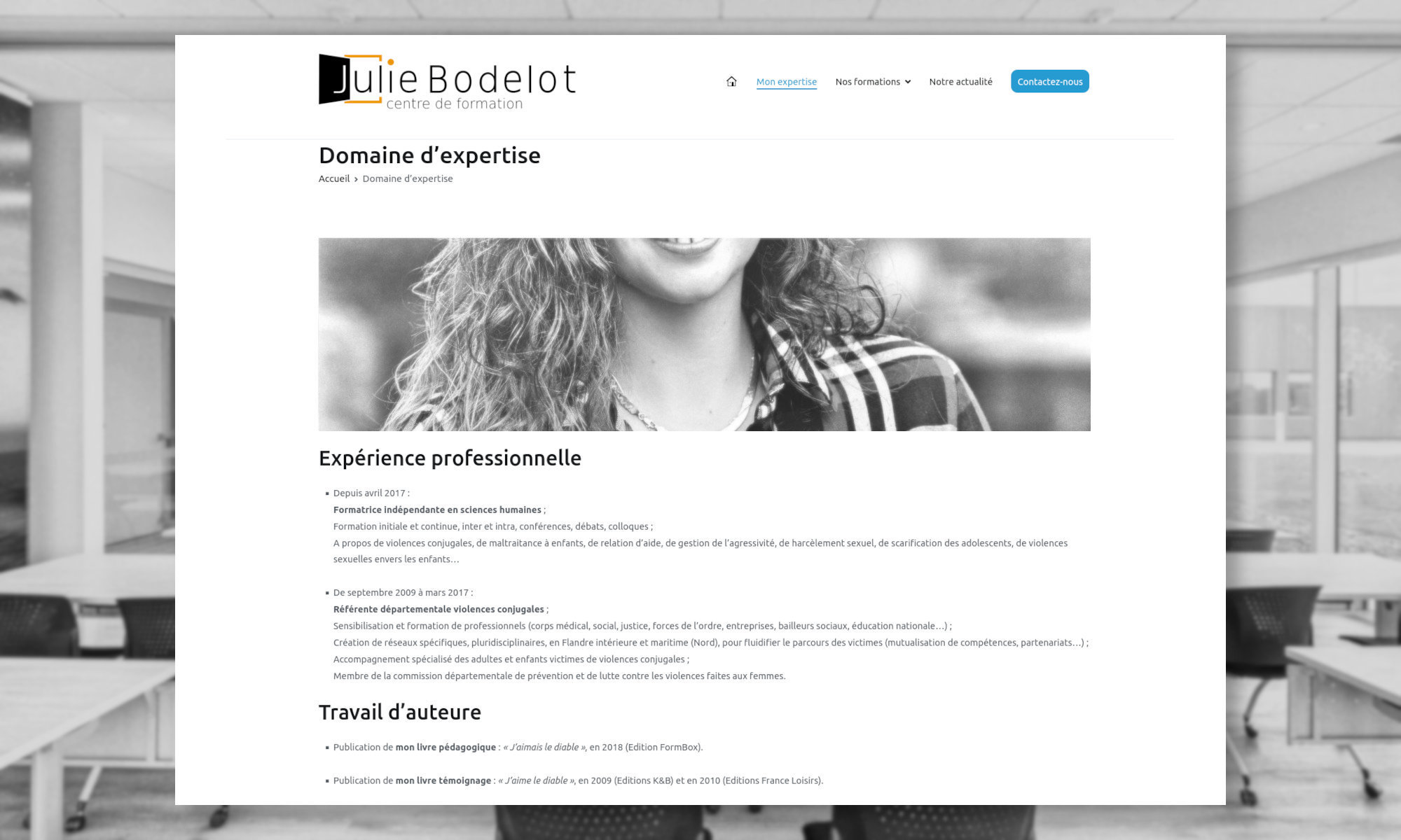 Le site internet de "Julie Bodelot".