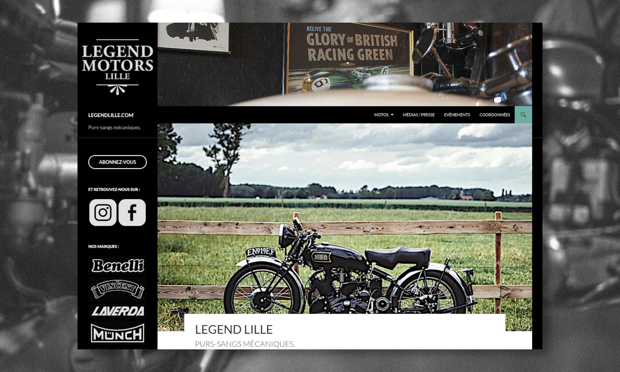 Le site internet de "Legend Motors".